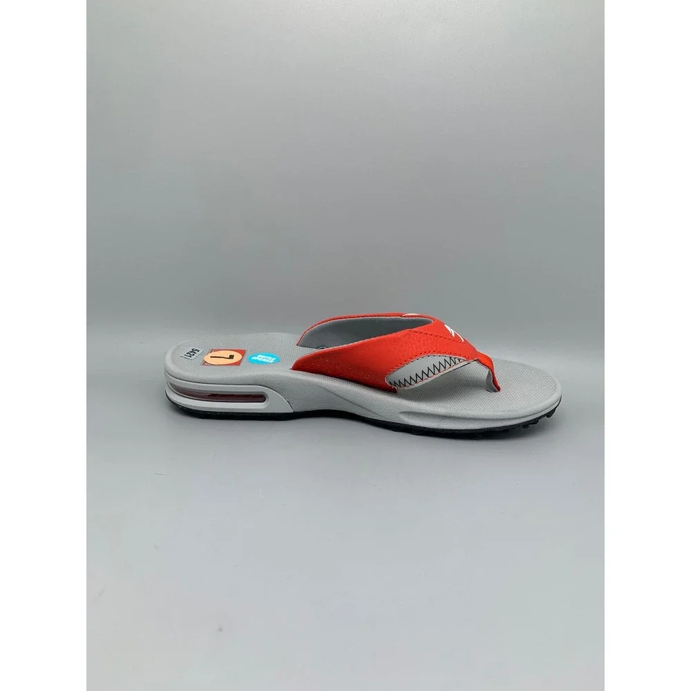 Reef Fanning Tailgate Gray Red Bottle Opener Sandals  Men's Sz 7